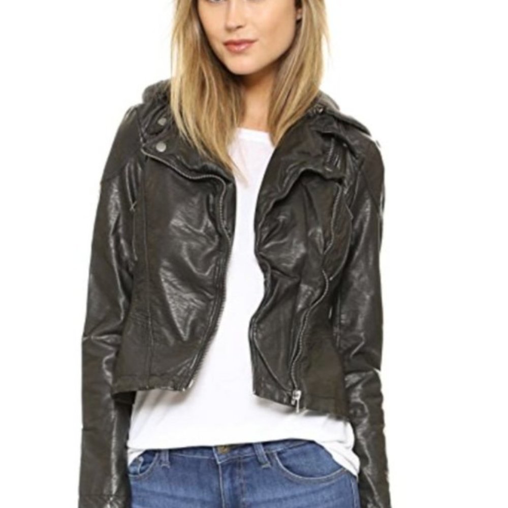 Free People vegan leather jacket